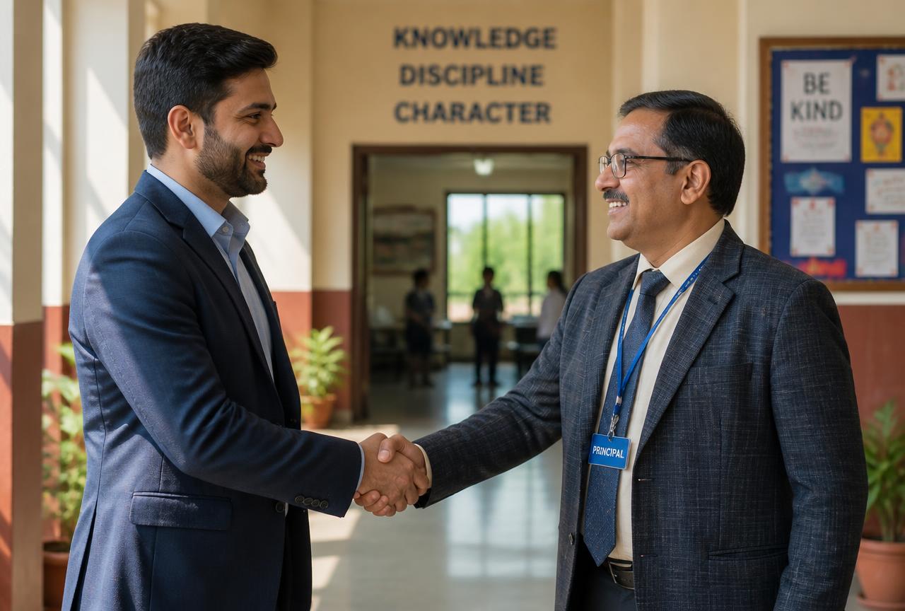 Education Network Partner meeting a school principal